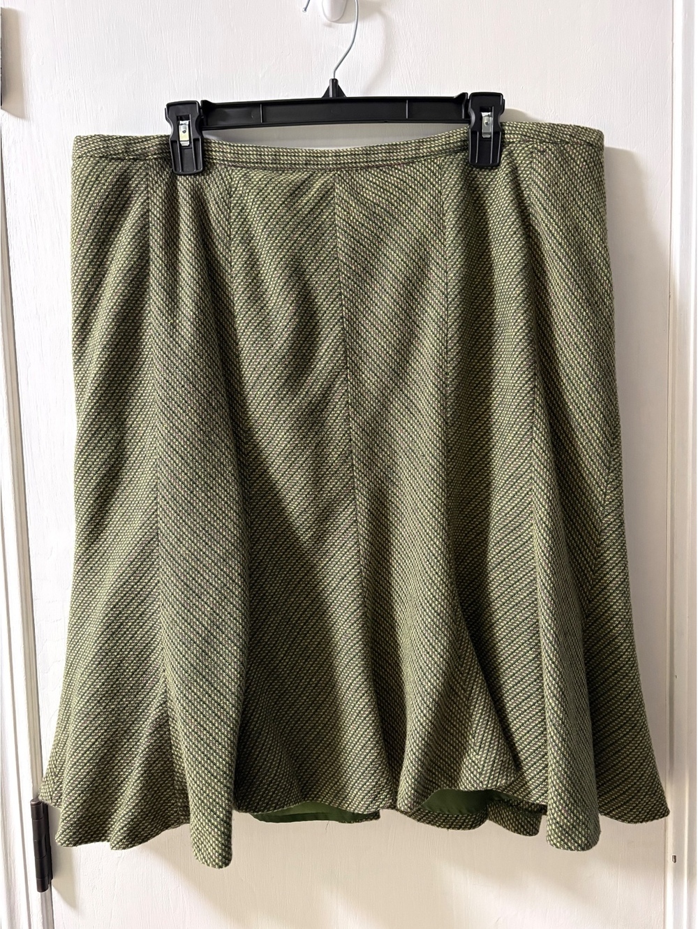 Lane Bryant Size 18 Olive Green Wool Blend A-Line Skirt